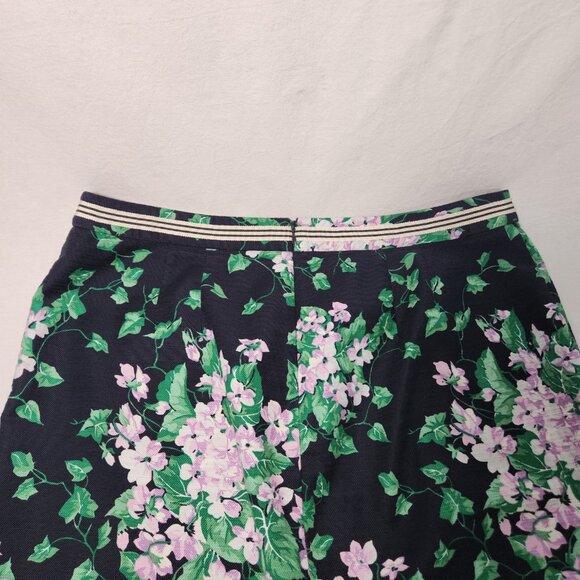 TALBOTS The Oprah Magazine Feminine Romantic Preppy Blue Floral Skirt Size 12. - Picture 8 of 16